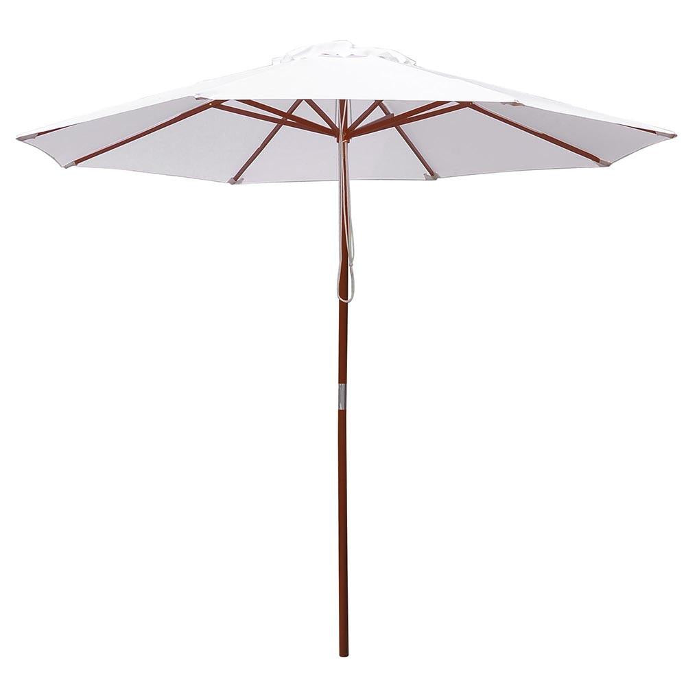 9ft Patio Wood Market Umbrella Multiple Colors