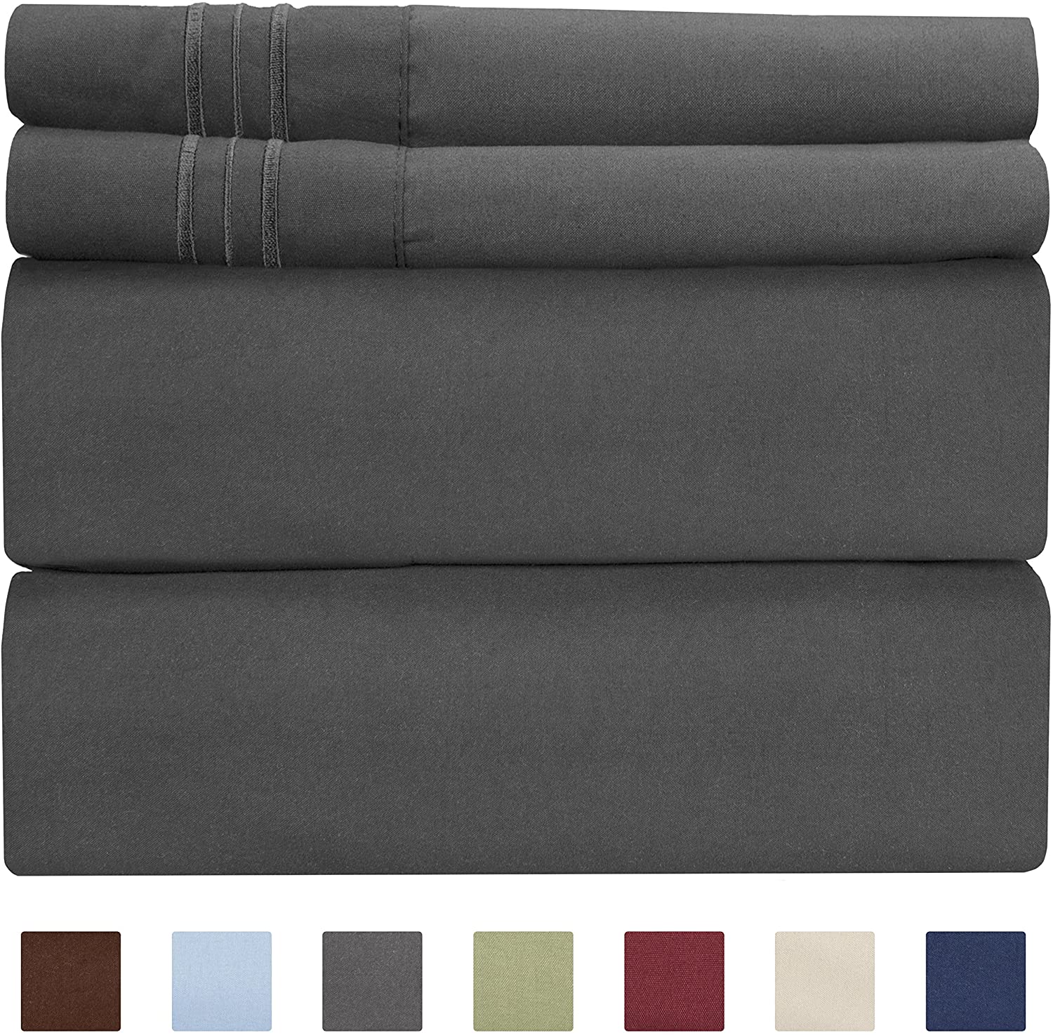 4/6 Piece Bed Sheets Set- Extra Soft - Deep Pockets - Easy Fit - Breathable /Cooling - Wrinkle Free