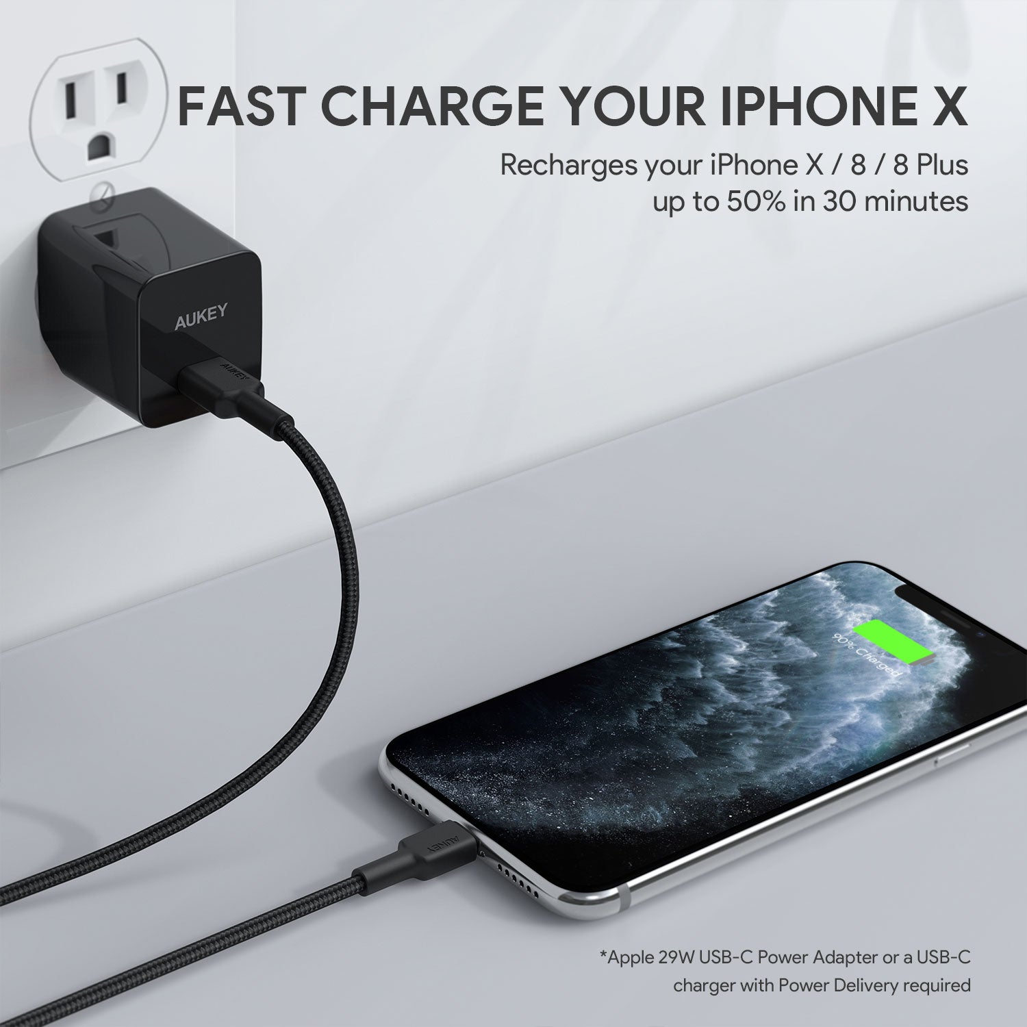 AUKEY CB-CL02 Impulse Braided USB-C to Lightning Cable