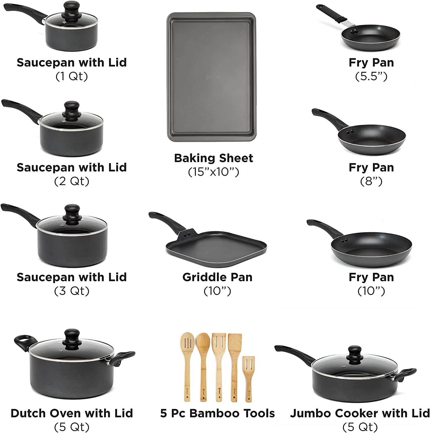 (Store Closing Sale) Nonstick Cookware Set  20-Piece