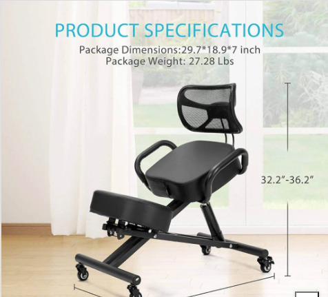 Ergonomic Kneeling Chair With Backrest Adjustable Height