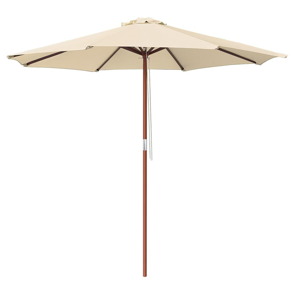 9ft Patio Wood Market Umbrella Multiple Colors