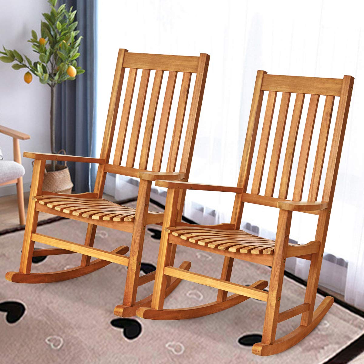 Comfortable wooden rocking chair