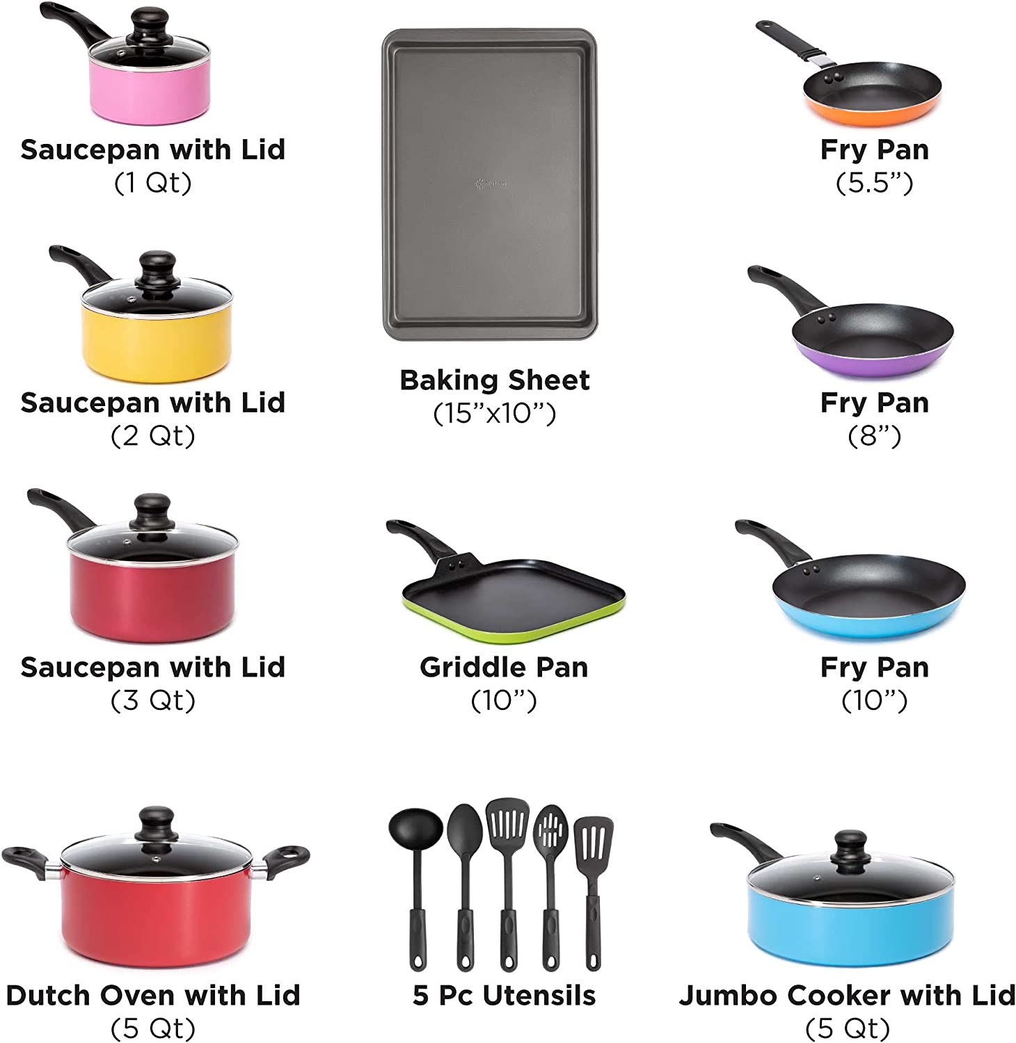 (Store Closing Sale) Nonstick Cookware Set  20-Piece