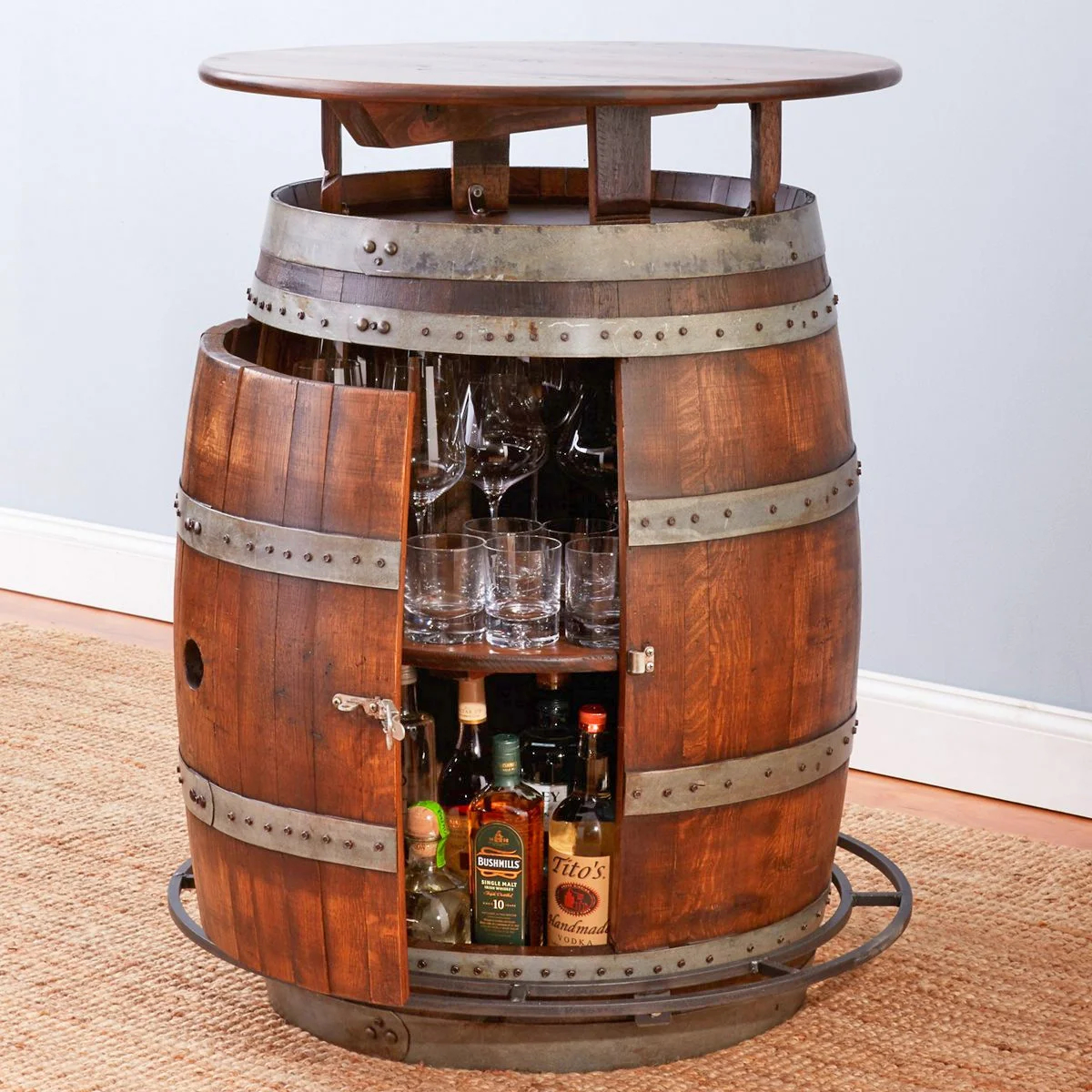 🔥Only $39.99🔥✨Oak Wine Barrel Table(1 TABLE + 2 CHAIRS)