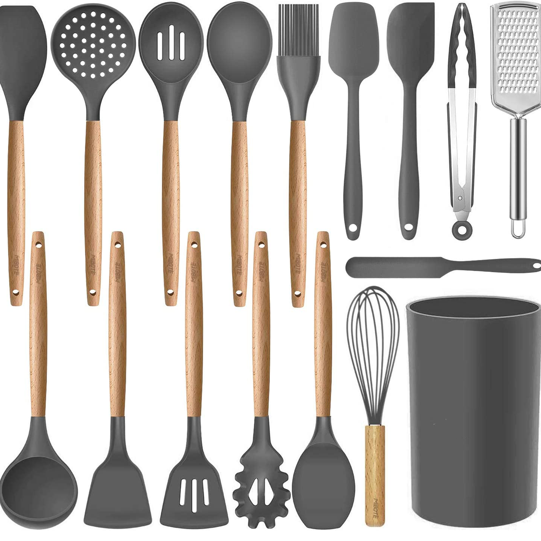 Silicone cooking utensils set