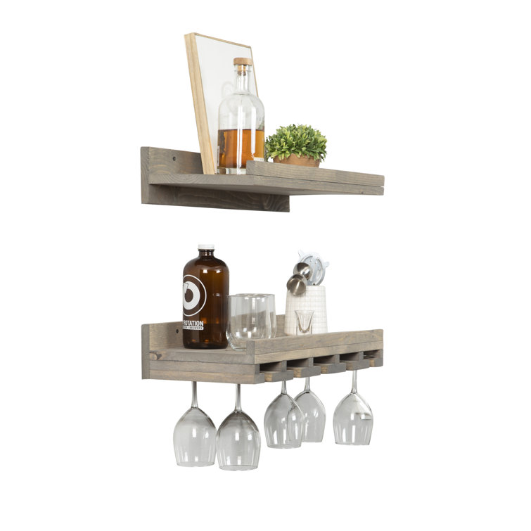 Catalin Solid Wood Wall Mounted Wine Glass Rack