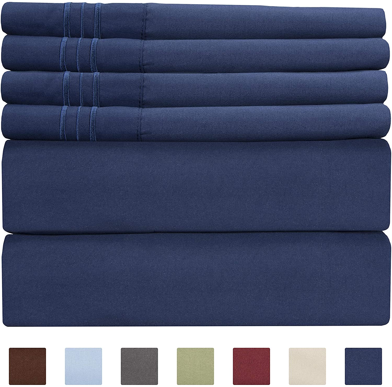 4/6 Piece Bed Sheets Set- Extra Soft - Deep Pockets - Easy Fit - Breathable /Cooling - Wrinkle Free