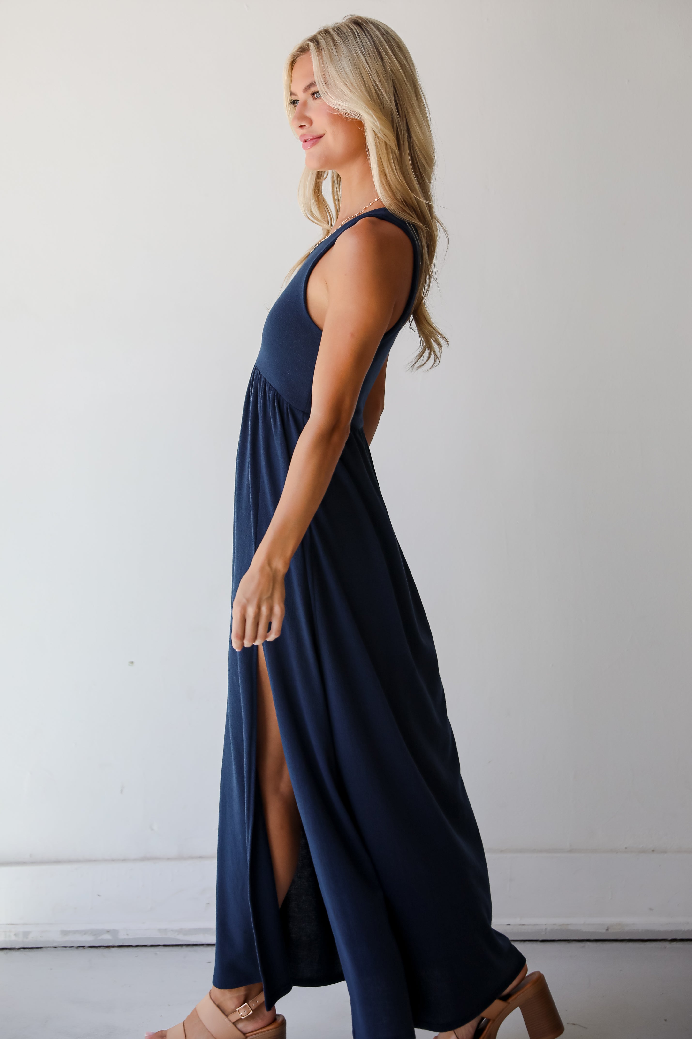 Ideal Choice Knit Maxi Dress