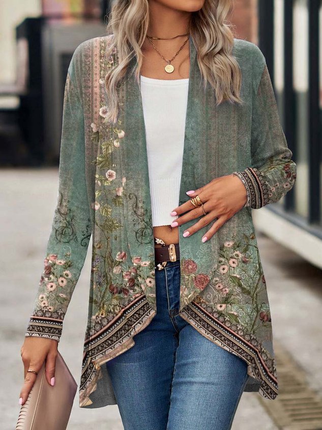 Long Sleeve Ethnic Regular Loose Kimono For Women 2023