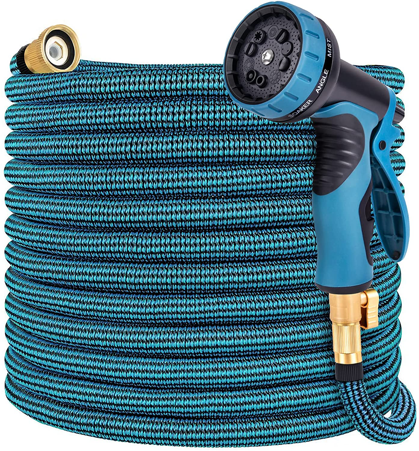 (Closing Store Sale) Toolasin Expandable Garden Hose 50ft with 10 Function Spray Nozzle, Leakproof Flexible Water Hose Design with Solid Brass Connectors, Retractable Hose Expands 3 Times, Easy Storage and Usage