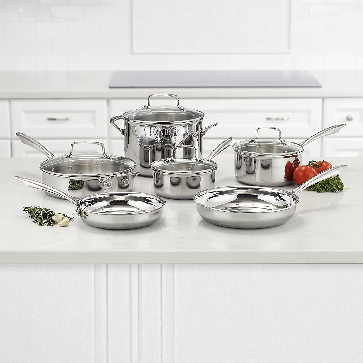 Stainless Steel 17-Piece Set Chef's-Classic-Stainless-Cookware-Collection