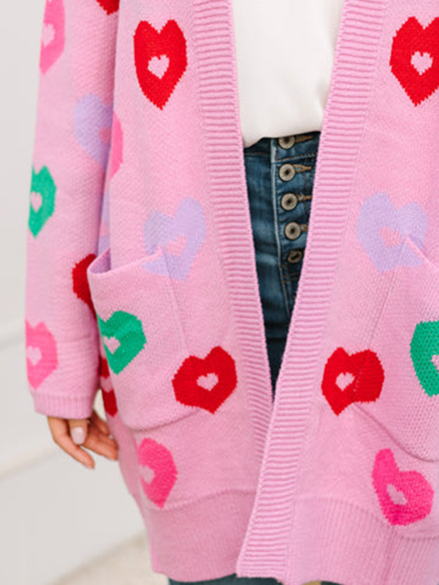 Pink Heart Cardigan