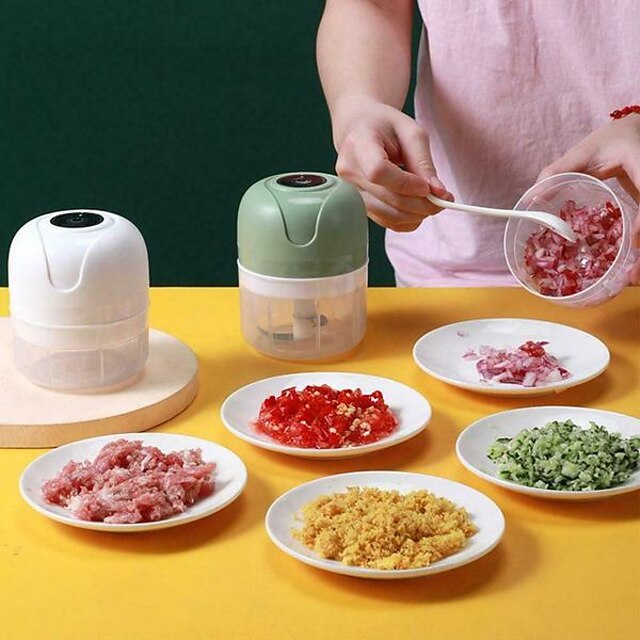 100/250ml Electric Mini USB Garlic Masher Wireless Garlic Grinder Press Mincer Vegetable Chili Meat Grinder Food Chopper Kitchen Tools