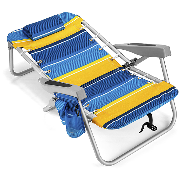 Fold Backpack Beach Chair, Towel Rack, XL Cooler Bag, Storage Net, Cup & Phone Holder