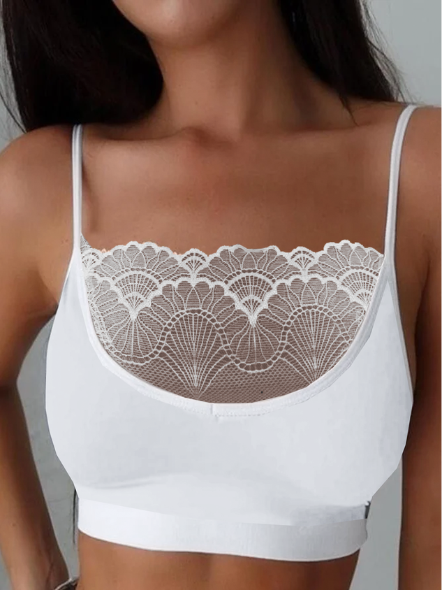 Plain Lace Casual Bra & Bralette