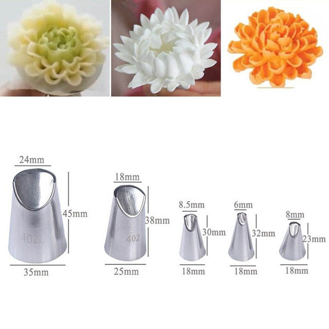 (Store Closing Sale) 1/3/5/7pc/set of chrysanthemum Nozzle Icing Piping Pastry