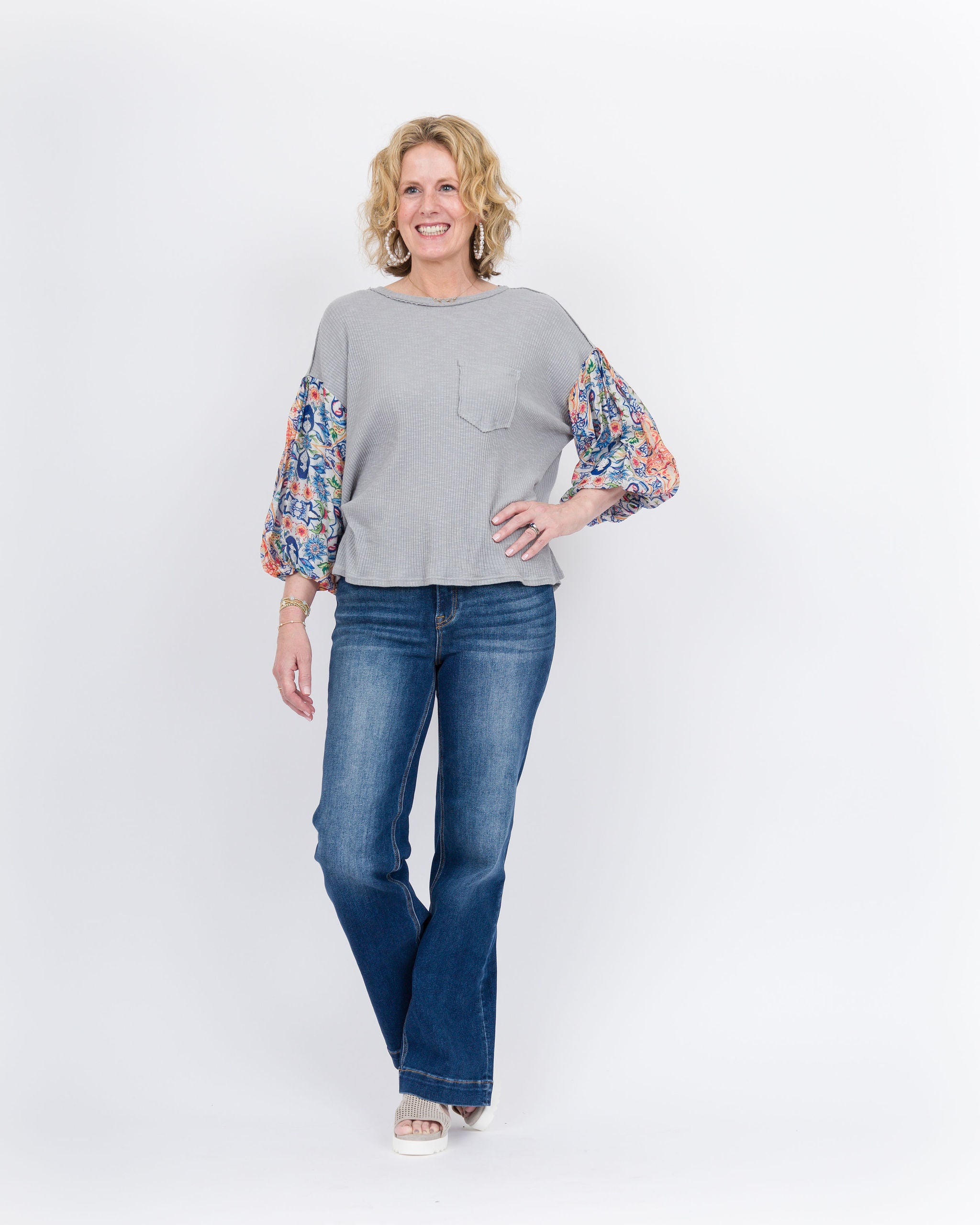 Emberly Top - Blue Gray