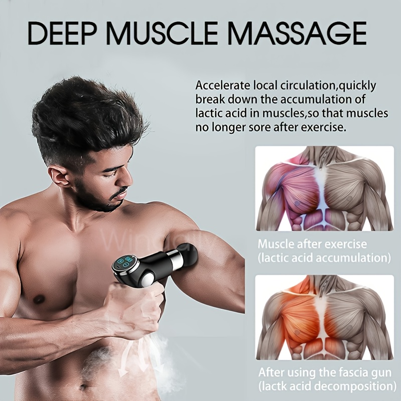 High Frequency Massage Gun Mini LCD 32 Speeds Fascia Gun Muscle Massager Relaxation Body Relax Fitness