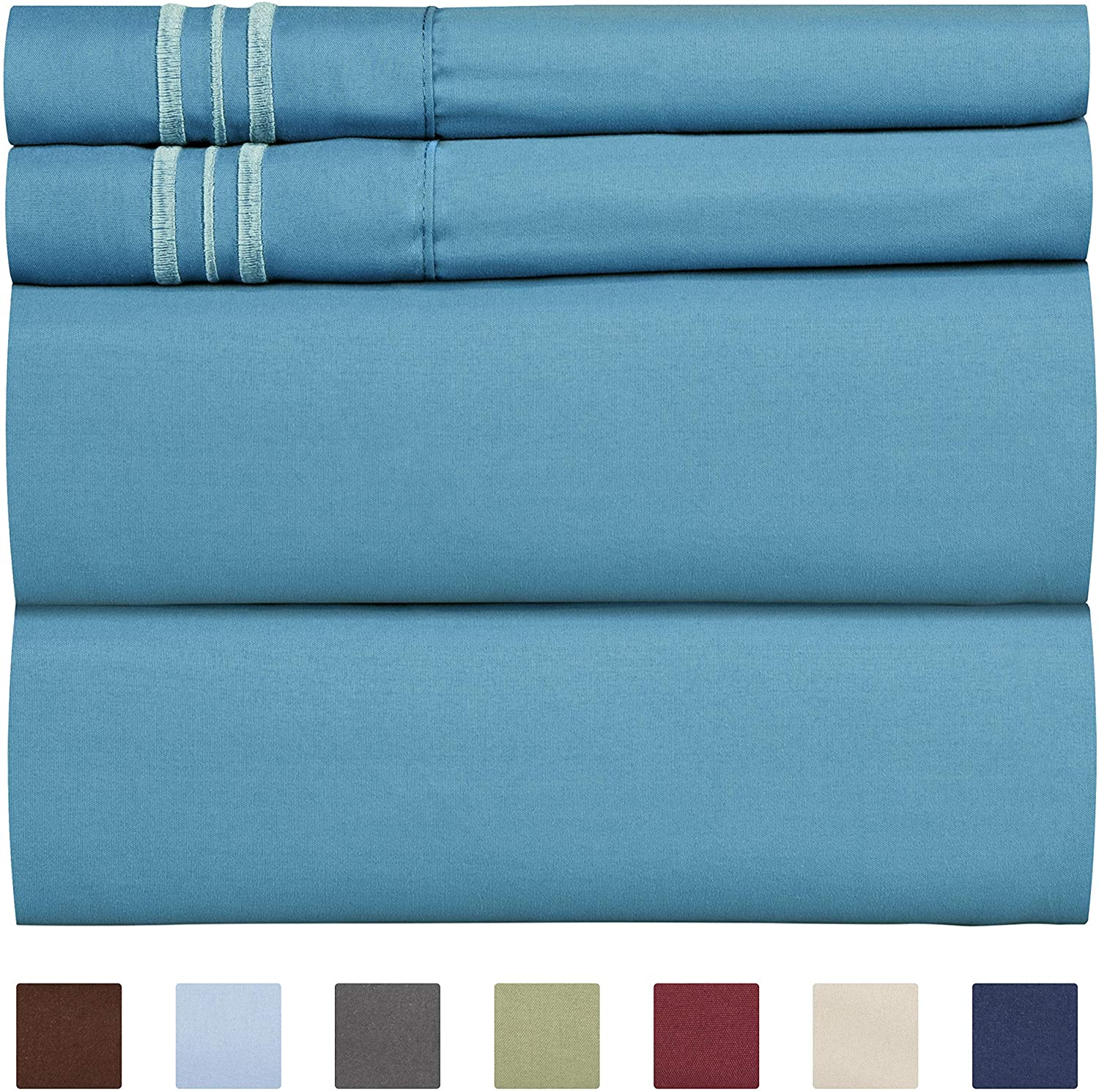 4/6 Piece Bed Sheets Set- Extra Soft - Deep Pockets - Easy Fit - Breathable /Cooling - Wrinkle Free