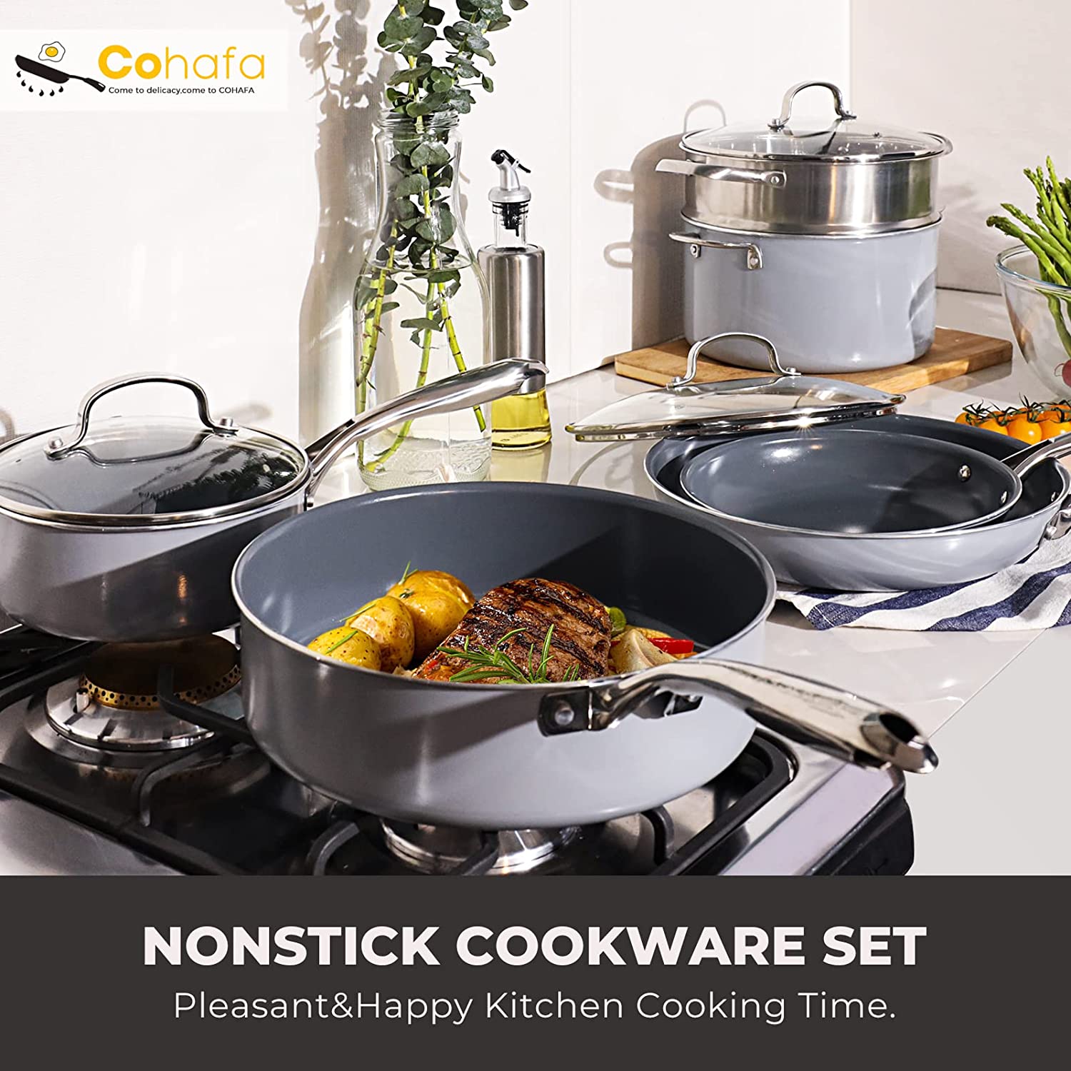 (Store Closing Sale) Non-Stick Pots and Pans Set 13pcs Cookware Set