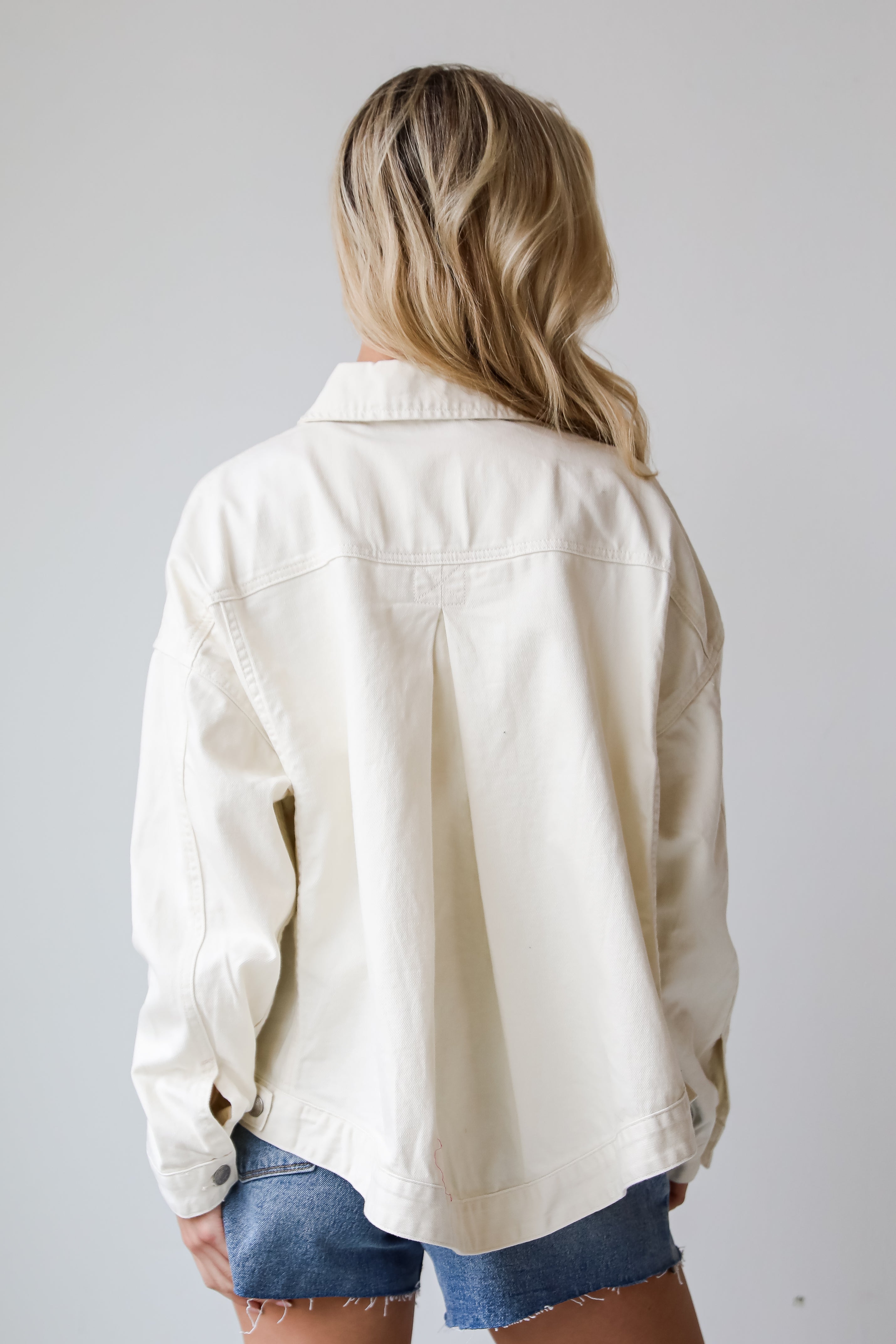 FINAL SALE - Effortless Presence Cream Denim Jacket