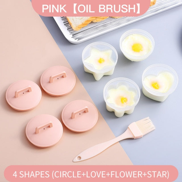 (Store Closing Sale) 4 Pcs/Set Cute Egg Cooker Tools With Plastic  Brush