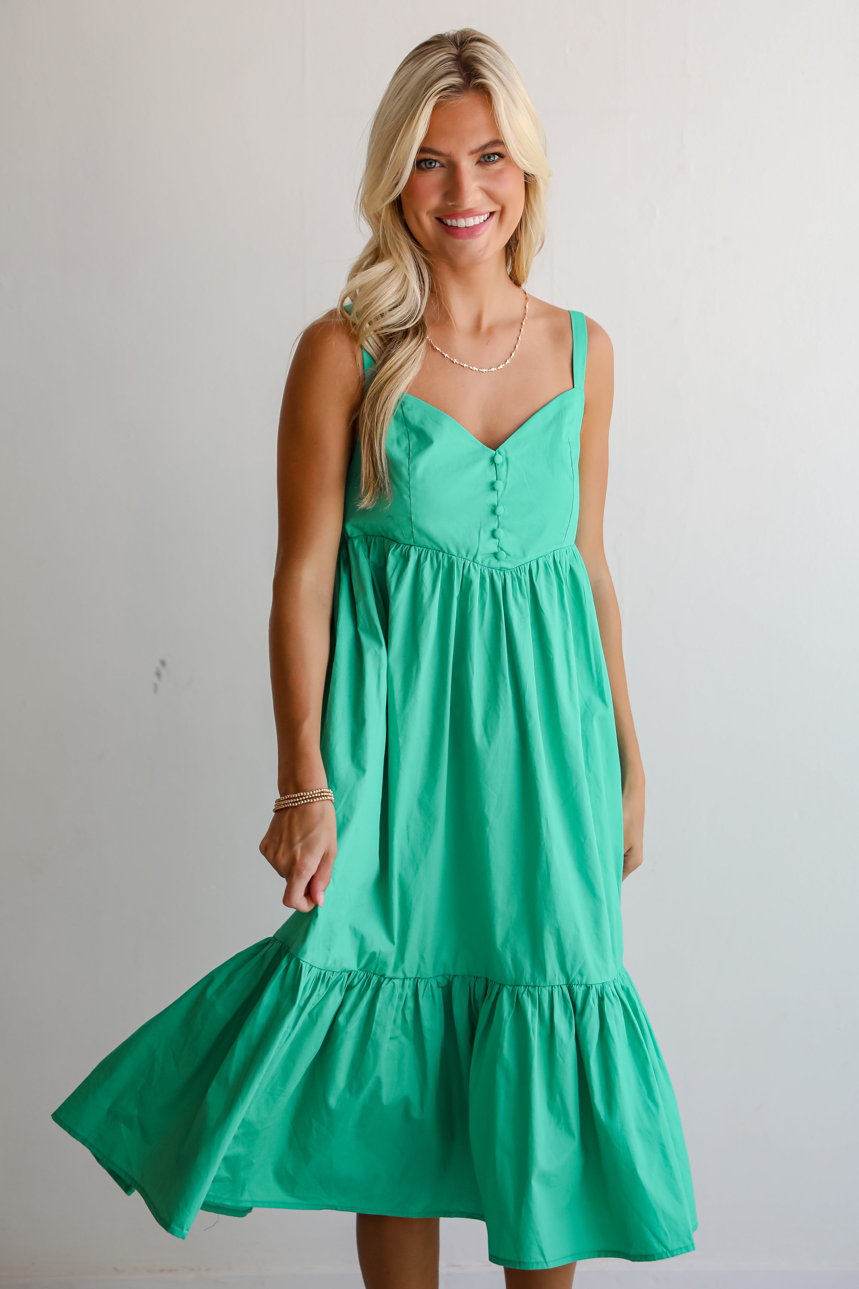 Sophisticated Influence Green Midi Dress