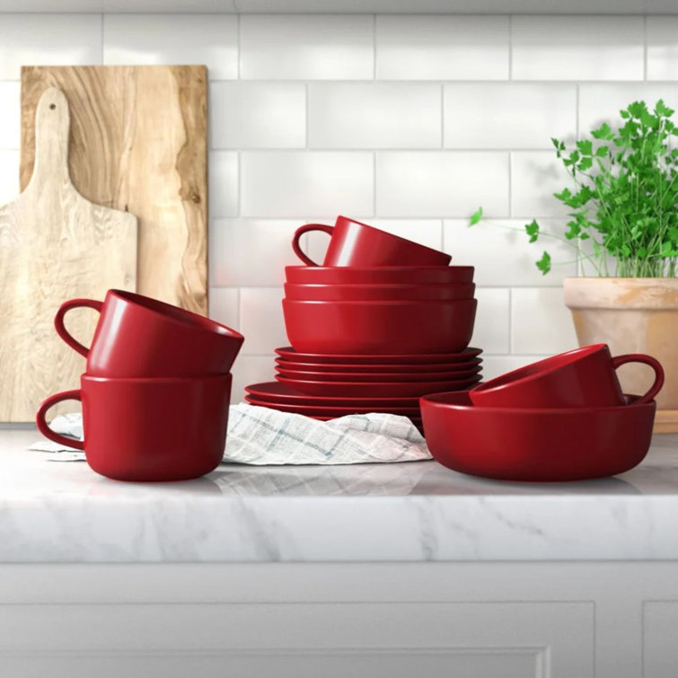 Ten Strawberry Street Wazee Matte Stoneware Dinnerware Set - Service for 4