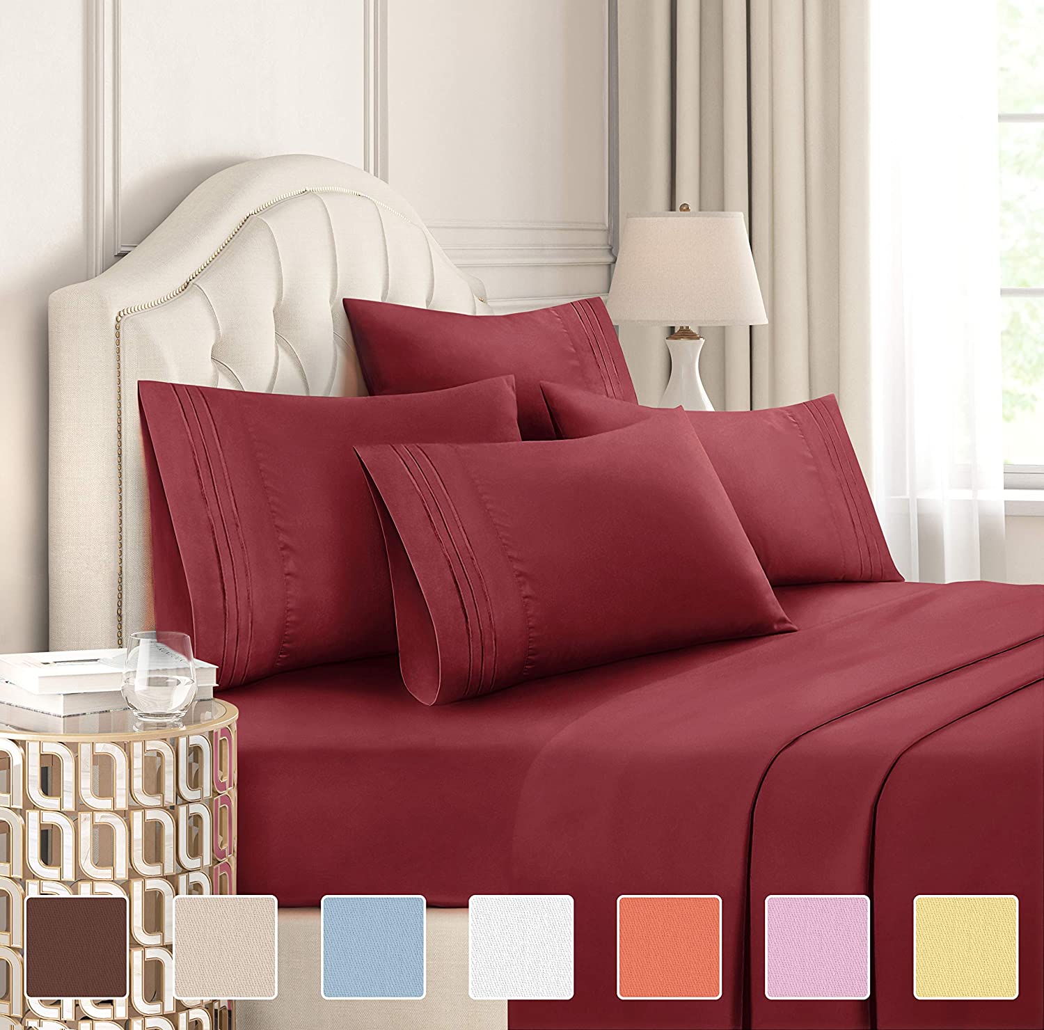 4/6 Piece Bed Sheets Set- Extra Soft - Deep Pockets - Easy Fit - Breathable /Cooling - Wrinkle Free