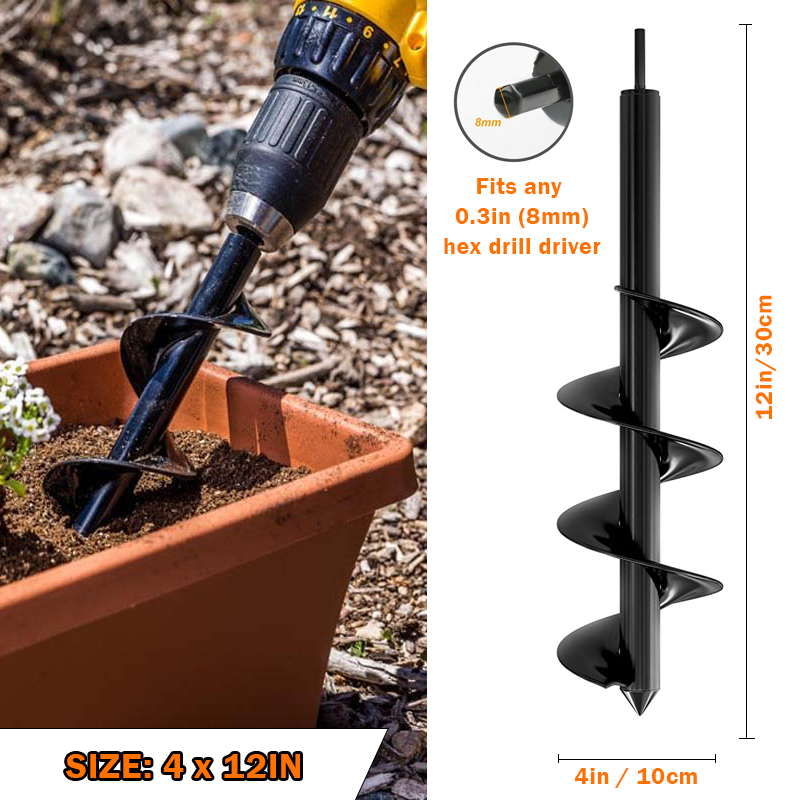 Premium Universal Spiral Hole Drill Planter