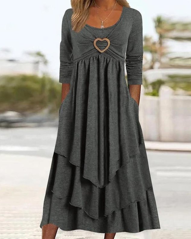 Casual Jersey Grommets Loose Dress