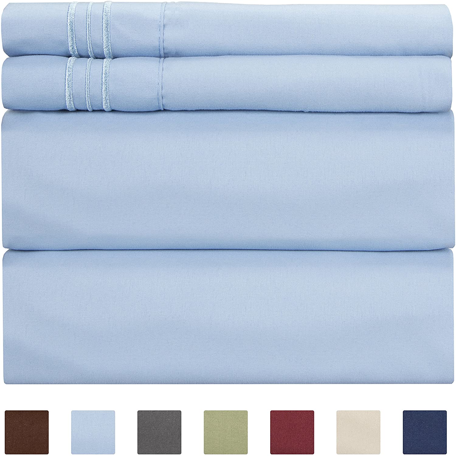 4/6 Piece Bed Sheets Set- Extra Soft - Deep Pockets - Easy Fit - Breathable /Cooling - Wrinkle Free