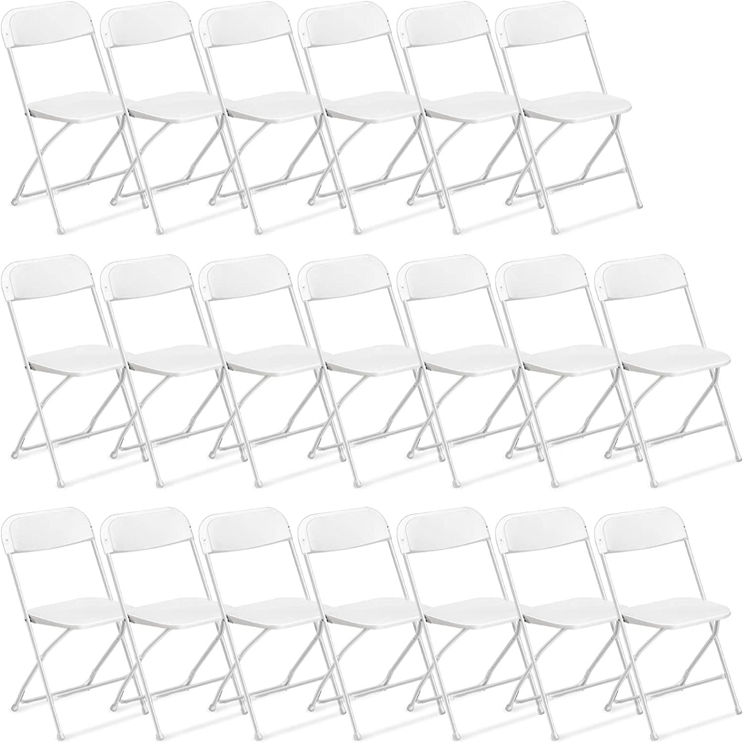 4/5/6/10/20/40 Pack Portable Plastic Folding Chair 350lb Stackable Commercial Seat with Steel Frame Party Chairs Black/White