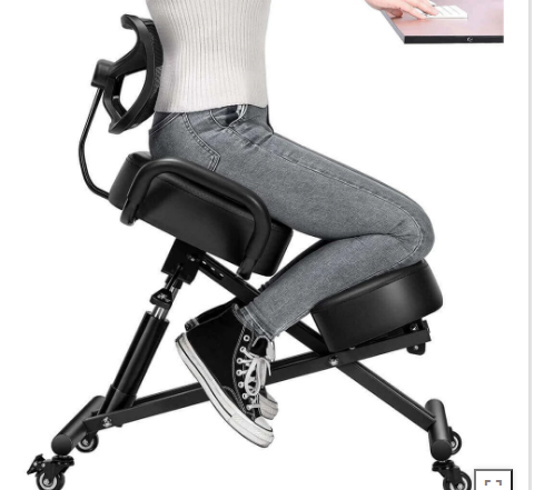 Ergonomic Kneeling Chair With Backrest Adjustable Height