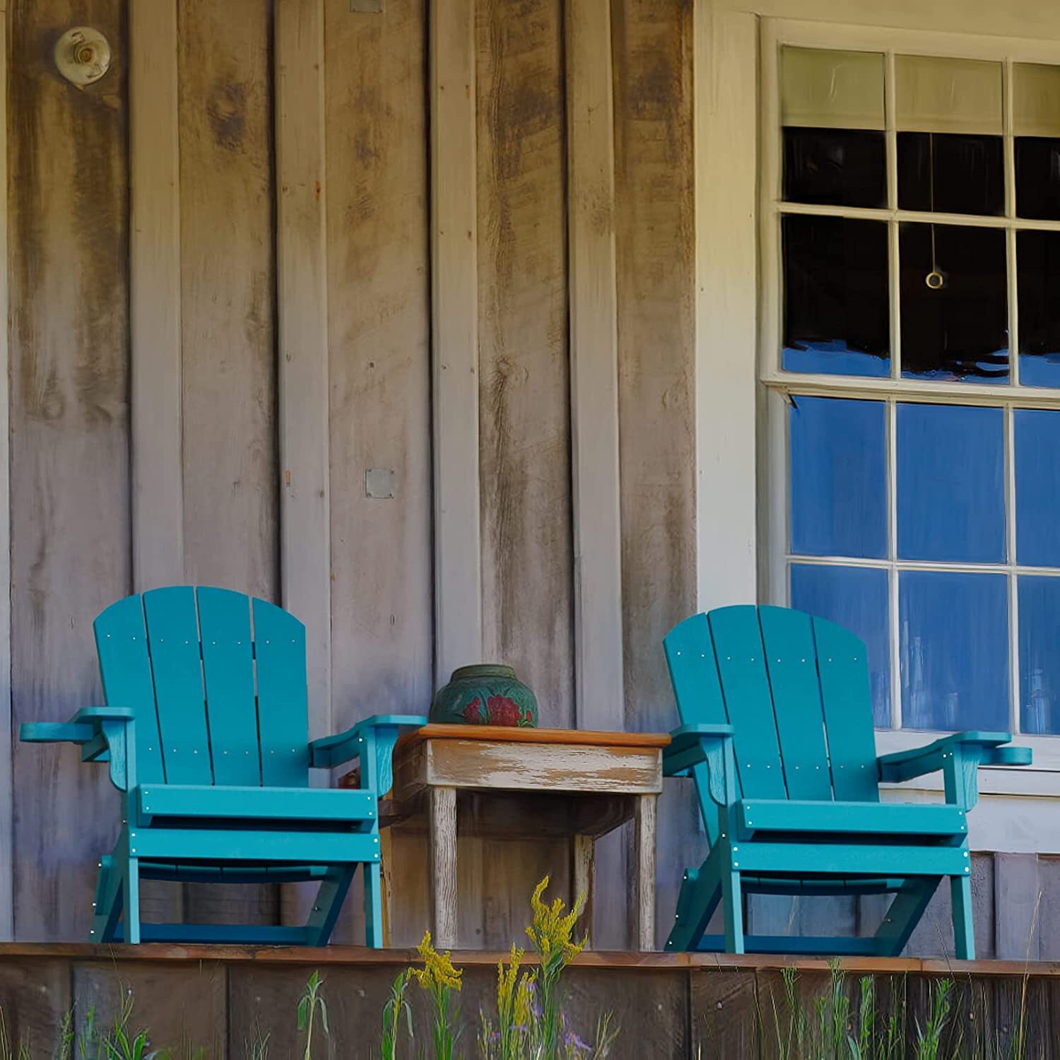 🔥Clearance Sale🔥✨Weather Resistant Blue Recycled Plastic Outdoor Patio Adirondack Chair✨