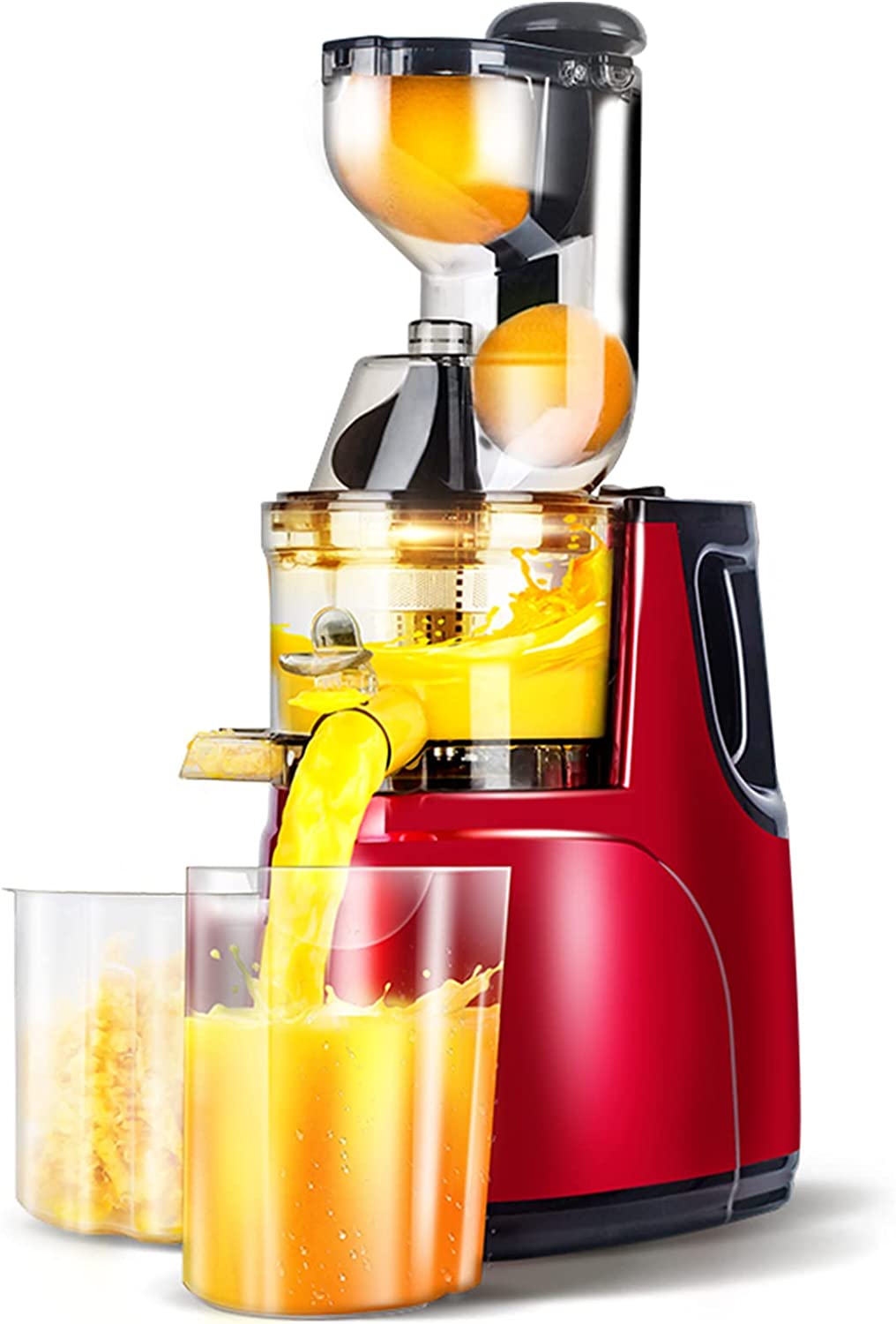 Slow Masticating Juicer Cold Press Juice Extractor Apple Orange Citrus Juicer Machine with Wide Chute Quiet Motor for Fruit Vegetables