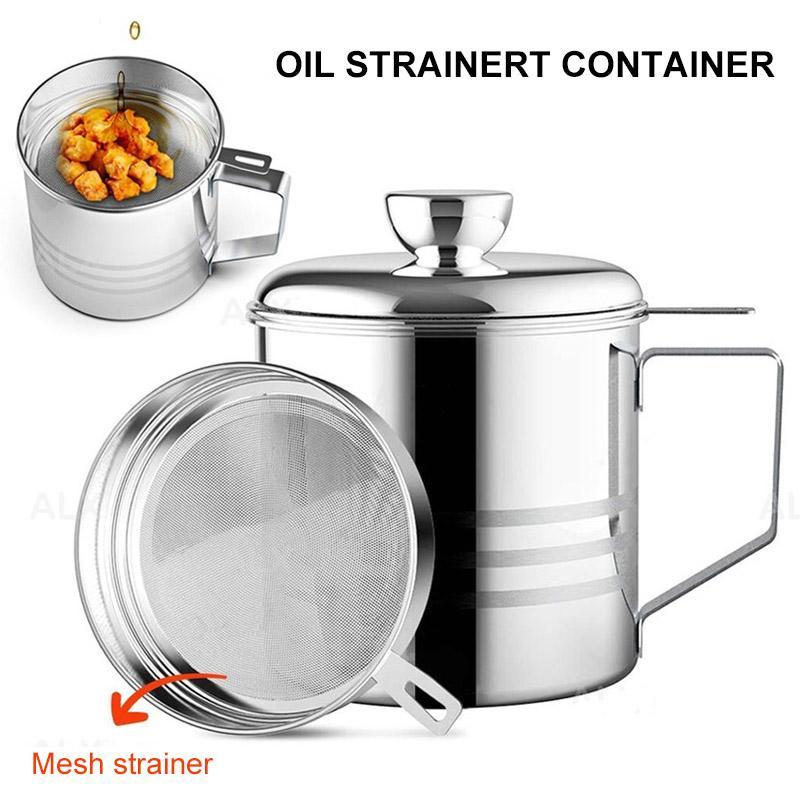 (Store Closing Sale) Home Grease Container With Strainer