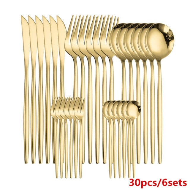 (Store Closing Sale) Gold Cutlery Set Stainless Steel