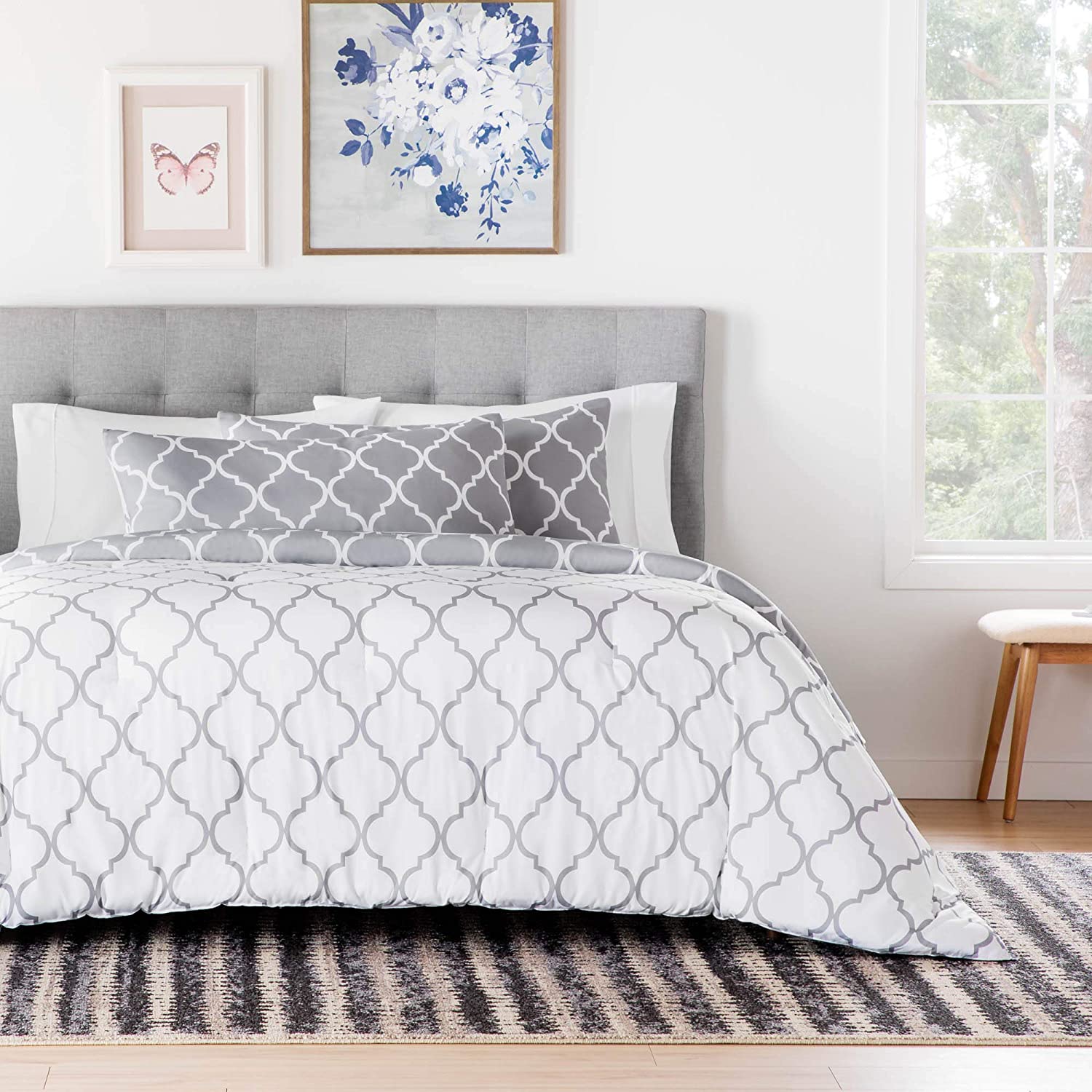 All-Season Quilted Comforter - Corner Duvet Tabs - Hypoallergenic - Plush Microfiber Fill - Machine Washable - Duvet Insert