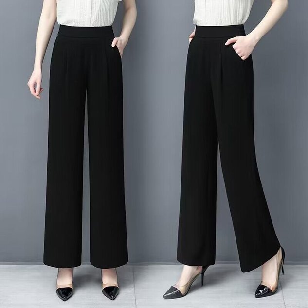 Casual Plain Natural Ankle Pants Pocket Stitching Straight Pants