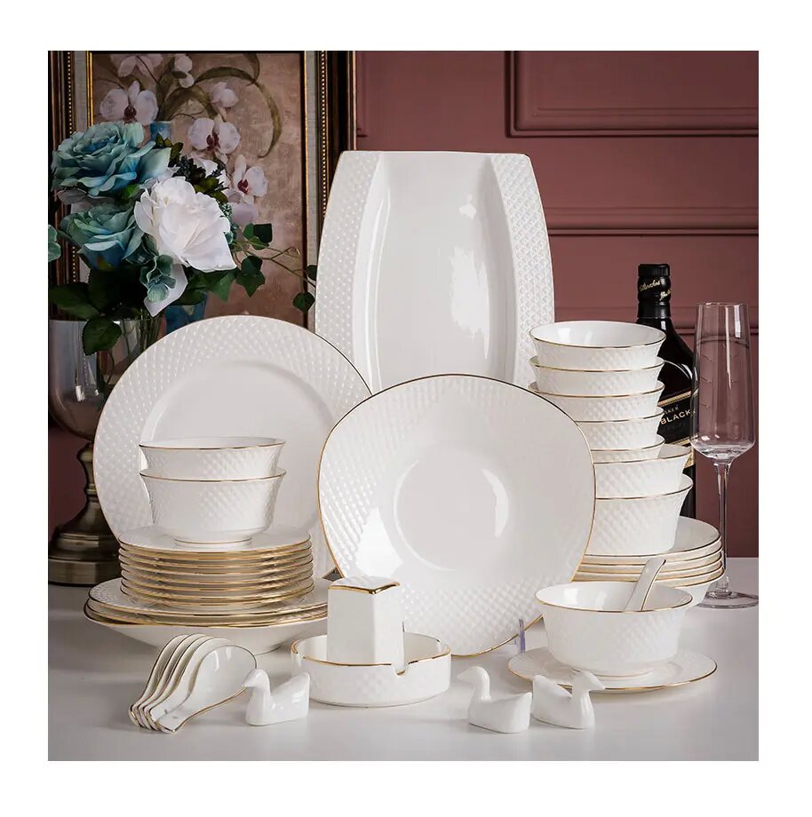 58pcs deluxe ceramic tableware set