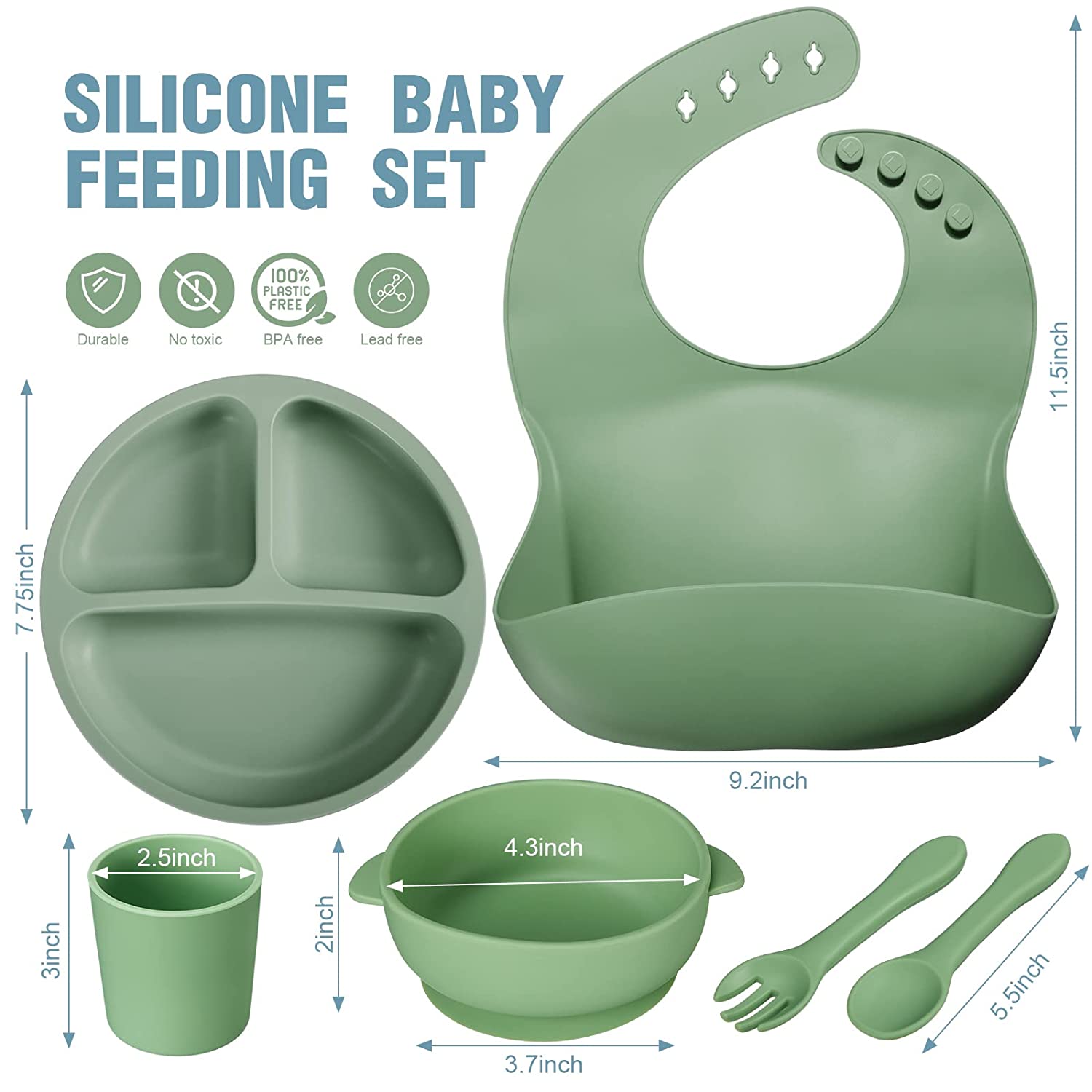 (Store Closing Sale) 12-piece silicone baby feeding set