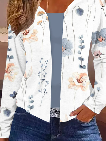 Floral Long sleeve Casual Kimono