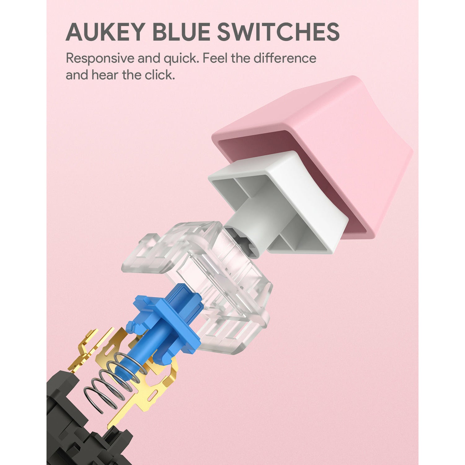 AUKEY Mechanical Gaming Keyboard - Pink