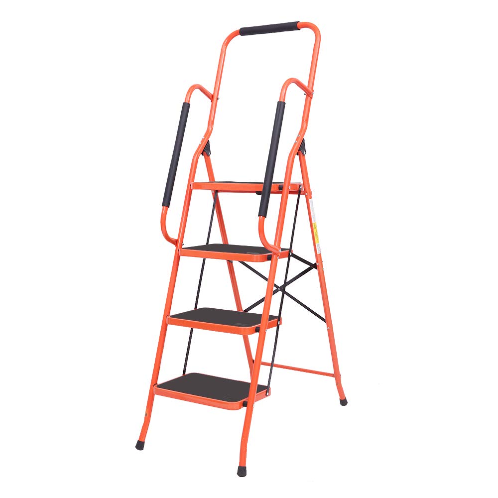 Safety Step Ladder Folding Padded Side Handrails Portable Heavy Duty Ladders 2/3/4 Step