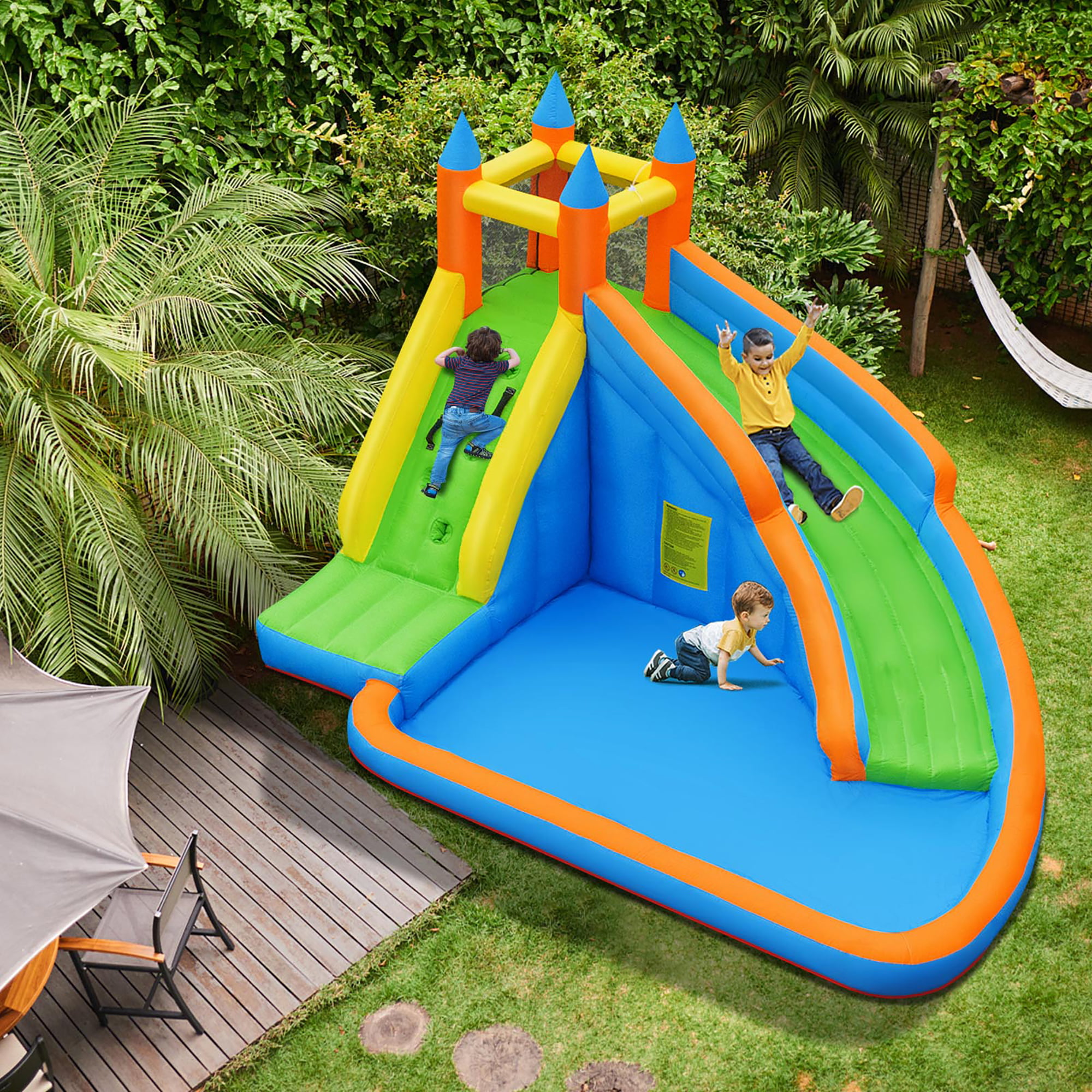 Inflatable Water Slide Mighty Bounce House Jumper Castle Moonwalk Without Blower