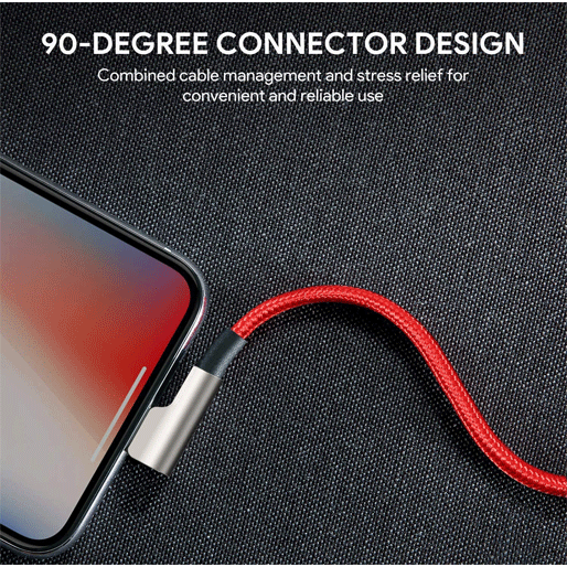 AUKEY CB-AL04 90 Degree Lightning Data Cable L=1M*2Piece