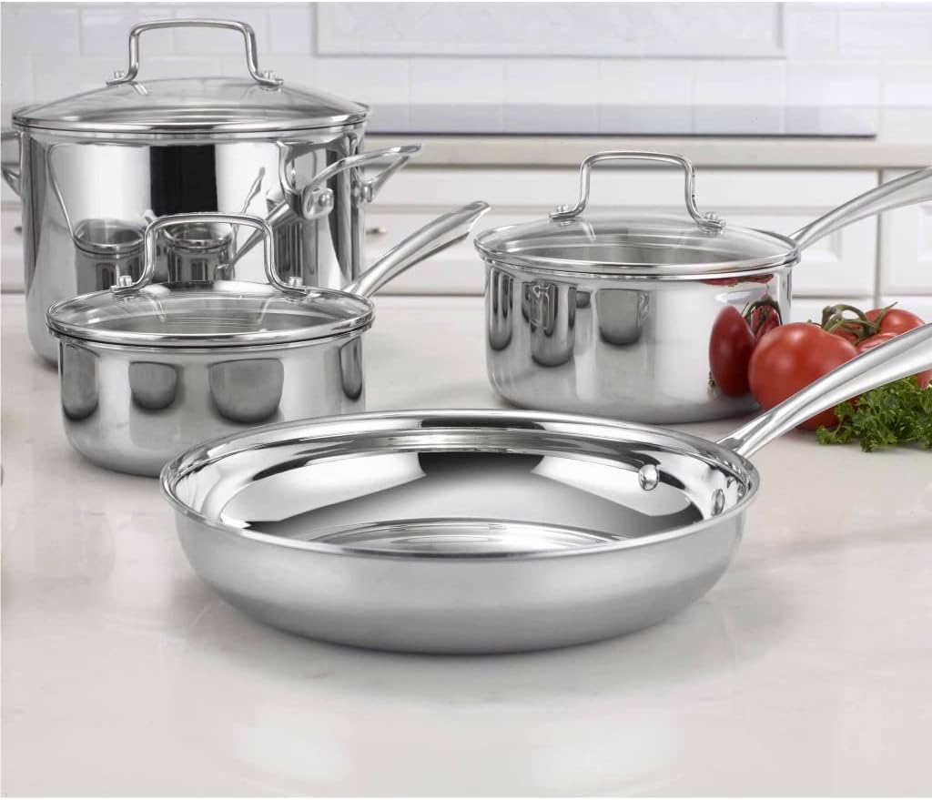 Stainless Steel 17-Piece Set Chef's-Classic-Stainless-Cookware-Collection