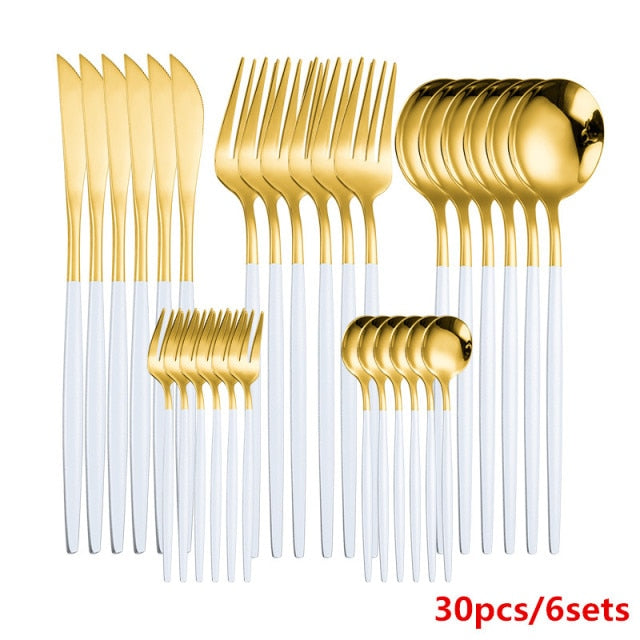 (Store Closing Sale) Gold Cutlery Set Stainless Steel